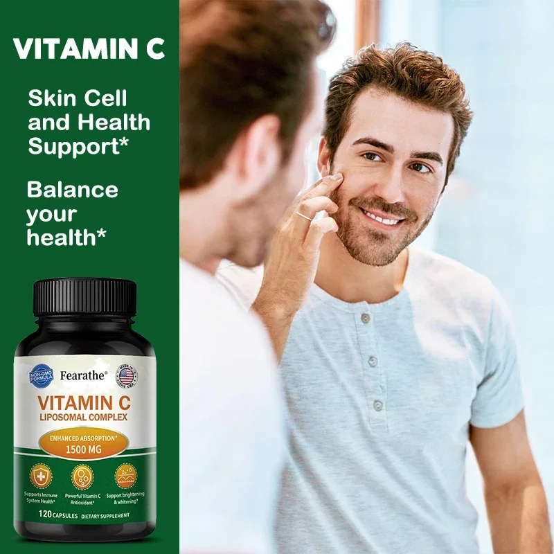 Vitamin C Liposomal Complex - Antioxidant, Highly Absorbable Vitamin C Ascorbic Acid, Supports Immune System & Collagen Health