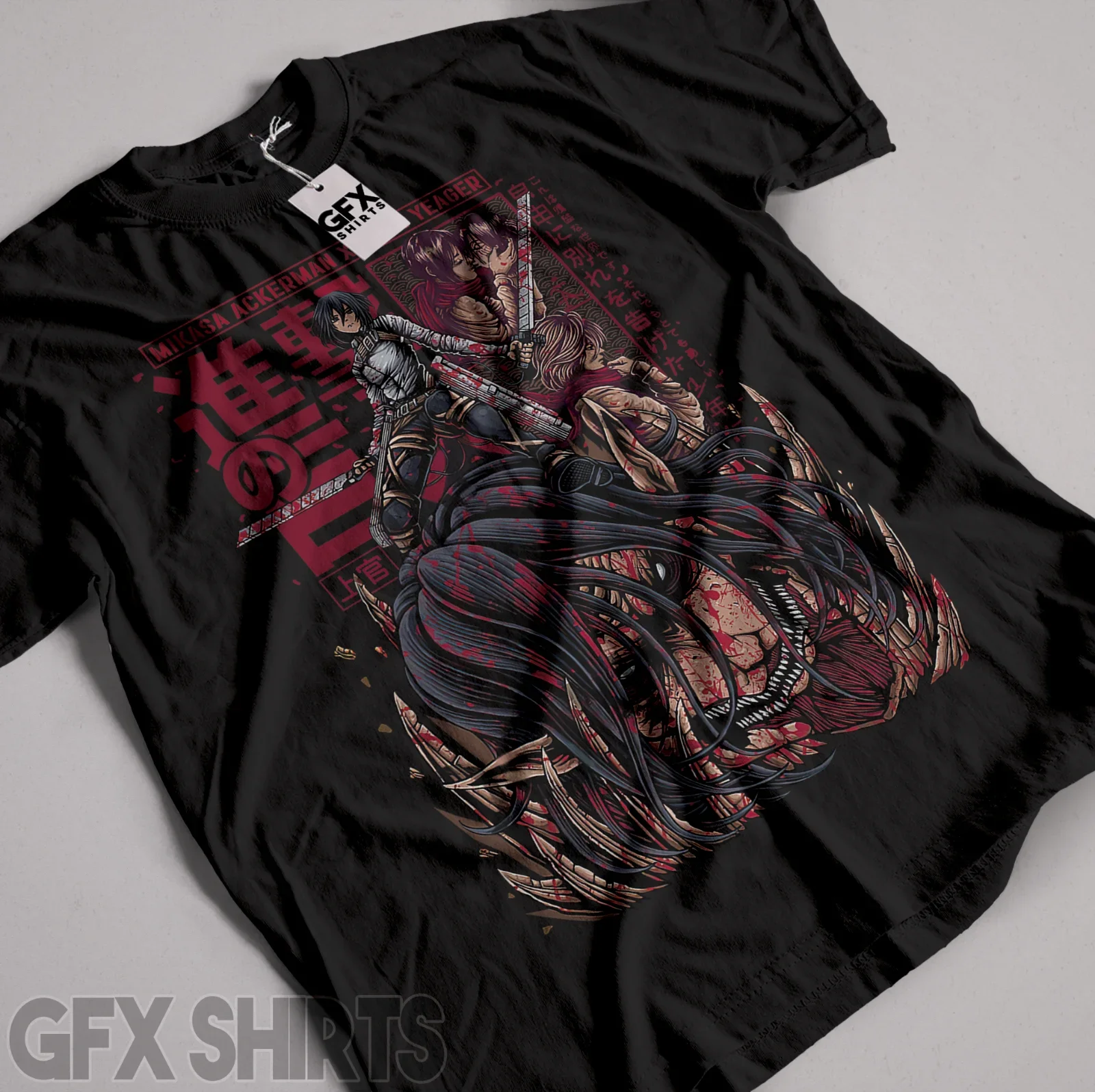 

Attack On Titan Mikasa Ackerman Shingeki Shirt No Kyojin Anime Graphic T-Shirt