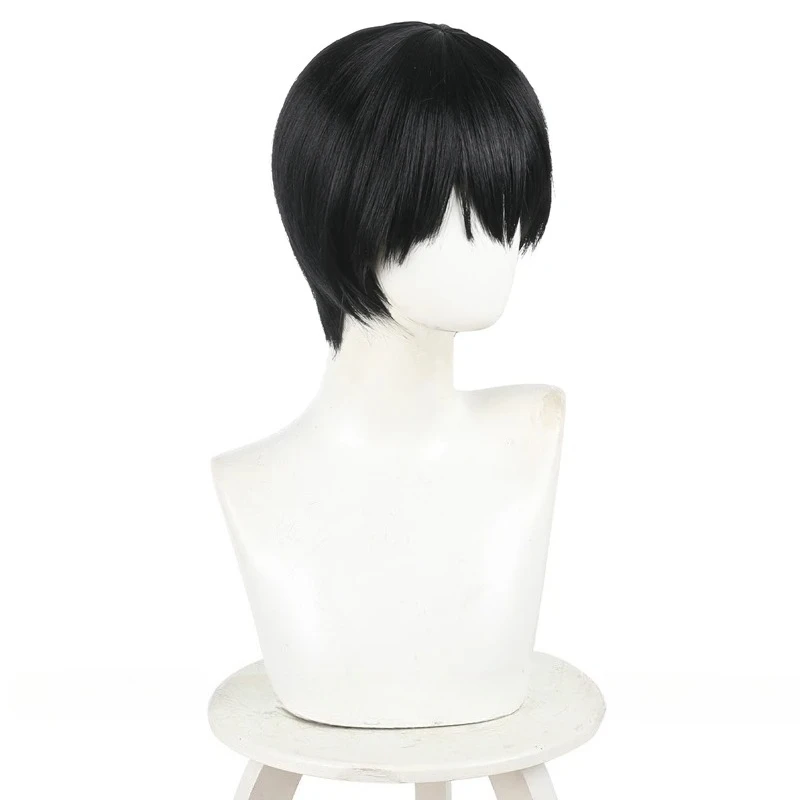 Anime The Summer Hikaru Died Yoshiki Tsujinaka Cosplay Wig Short Straight Black Wigs Long Bangs Men Women Halloween