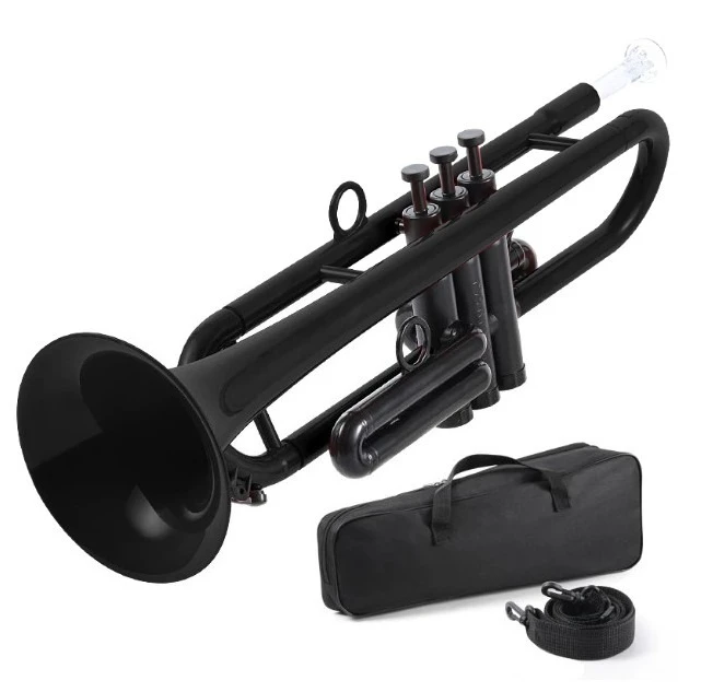 Plastic Bb C Trumpet Musical Instrument for Beginner Student Adult with Case