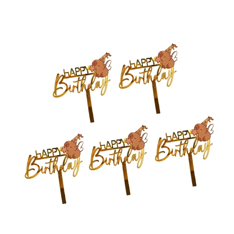 

5Pcs Acrylic Capybara Birthday Cake Decoration Birthday Party Supplies for Kids