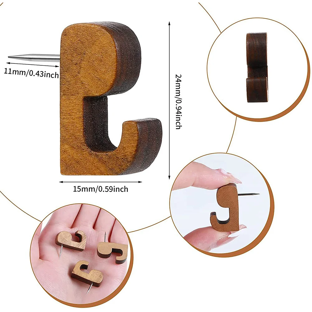 20 قطعة دبابيس الضغط الخشبية متعددة الوظائف مسامير الإبهام لمكتب المنزل استخدام لوحة الفلين اكسسوارات خريطة لوازم المسامير الزخرفية #6