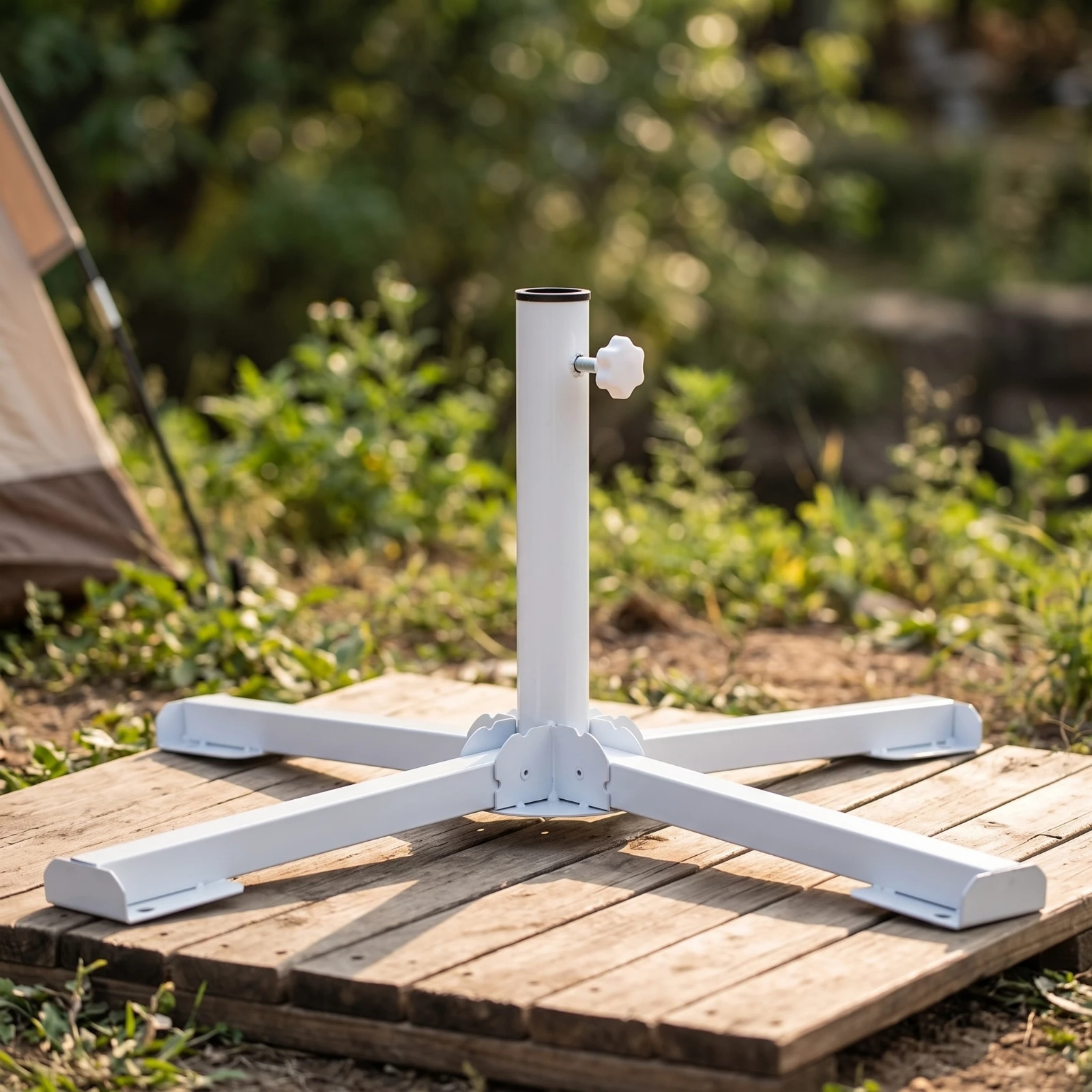 Patio Umbrella Stand Foldable Umbrella Stand with Tightening Knob Collapsible Outdoor for Vendors, Garden