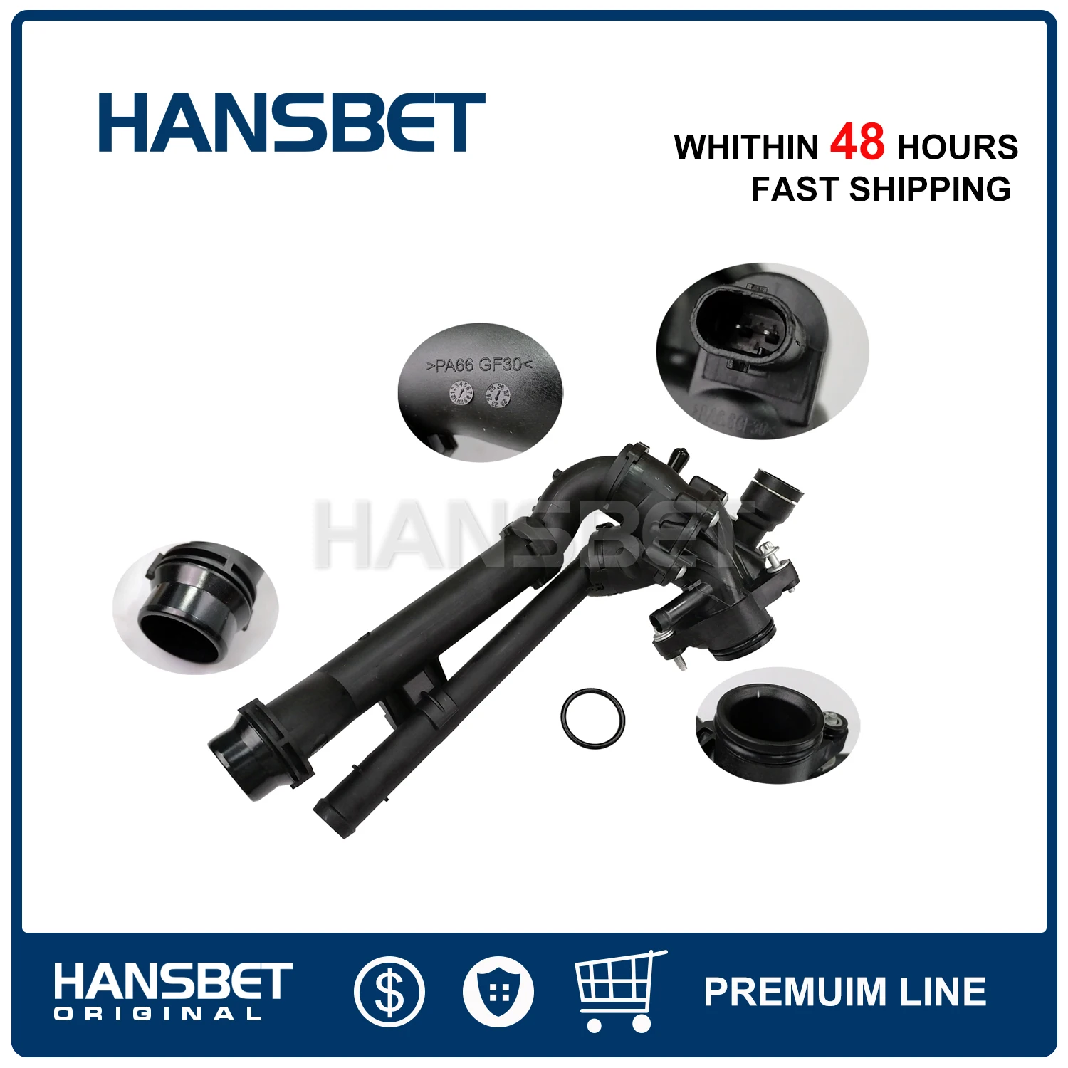 Coolant Thermostat Assembly With Housing For Mercedes Benz W205 W212 X204 X253 C300 M274 2742000615 2742003300 HANSBET