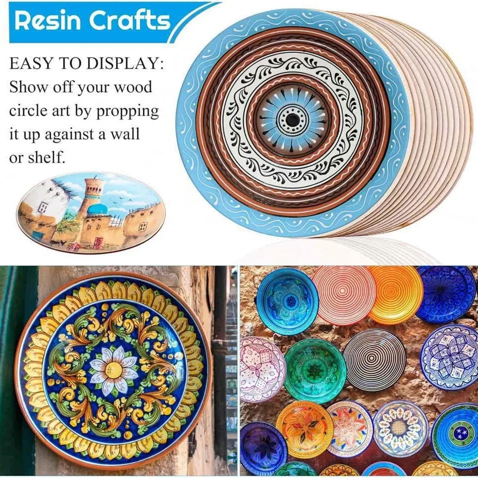 10 تعليقات خشبية مستديرة غير مصقولة يمكنك صنعها بنفسك، قطع خشبية لرسم الأطفال وحرف جرافيتي #3