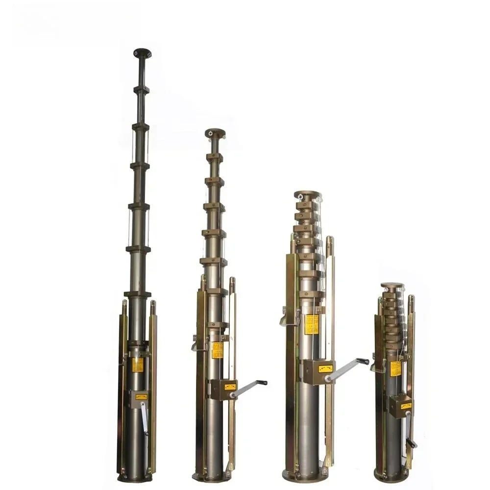 50ft 15m Portable Tripod Manual Telescopic Antenna Mast for Lightning Rod