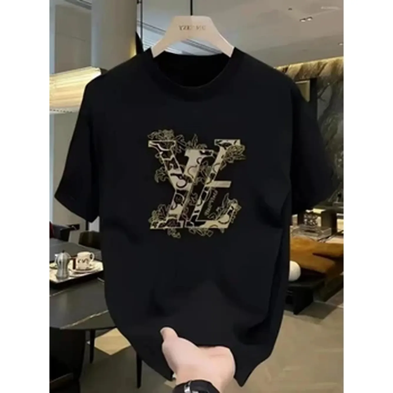 men's T-shirt Short Sleeved Printed Men's Fashion Shirt Harajuku 2025Summer Men Luxury Fashion High-end Products T-shirt
