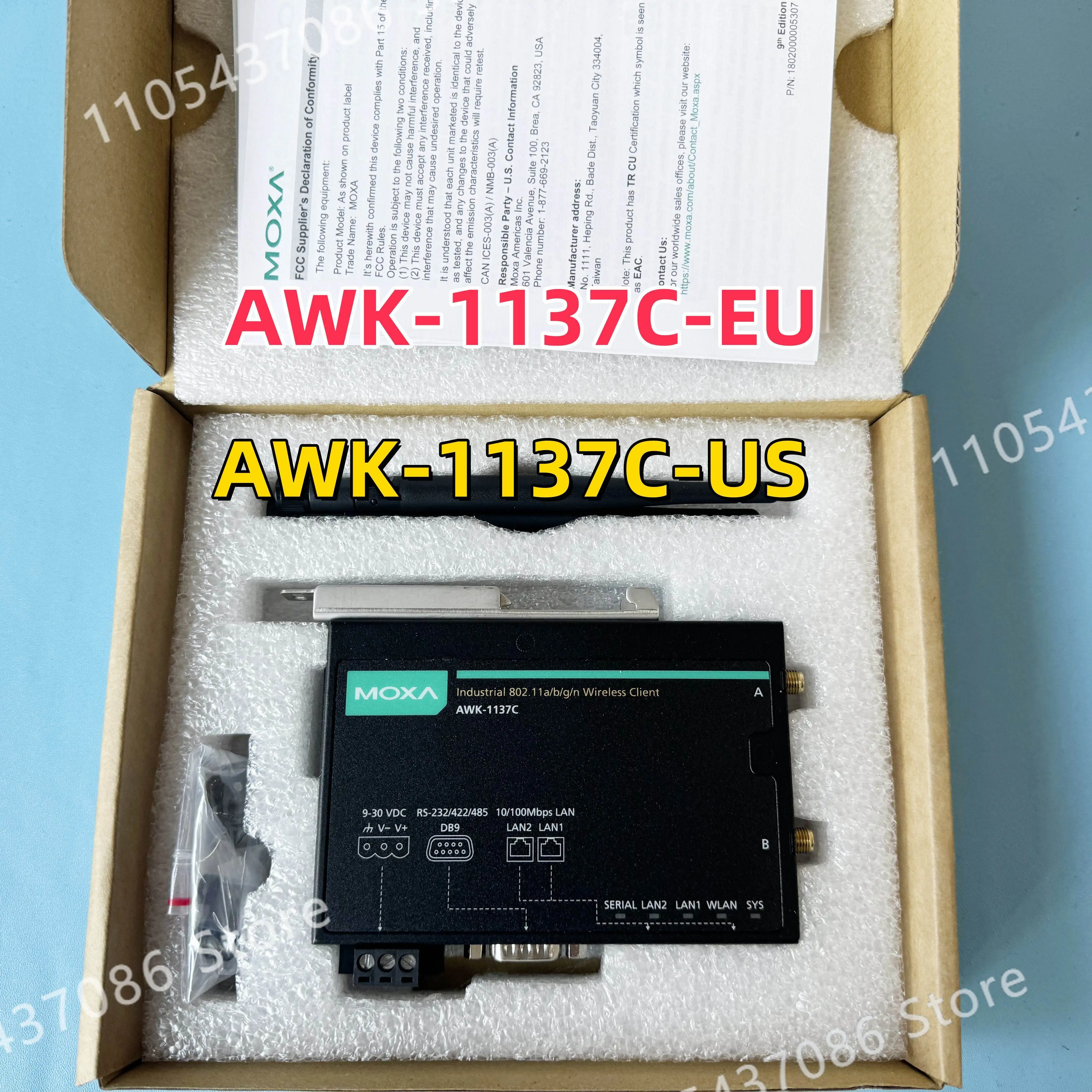 New MOXA AWK-1137C-EU/US/T Industrial Wireless AP Client Side Switch