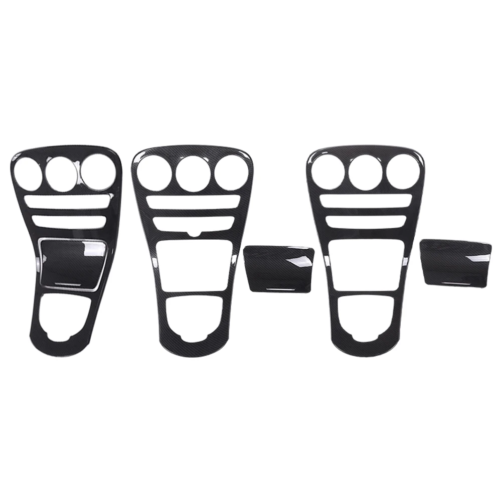 Padrão De Fibra De Carbono Console Center Painel Decoração Capa, Guarnição Adesivo para Mercedes Benz Classe C, W205, C180L, C200, C300