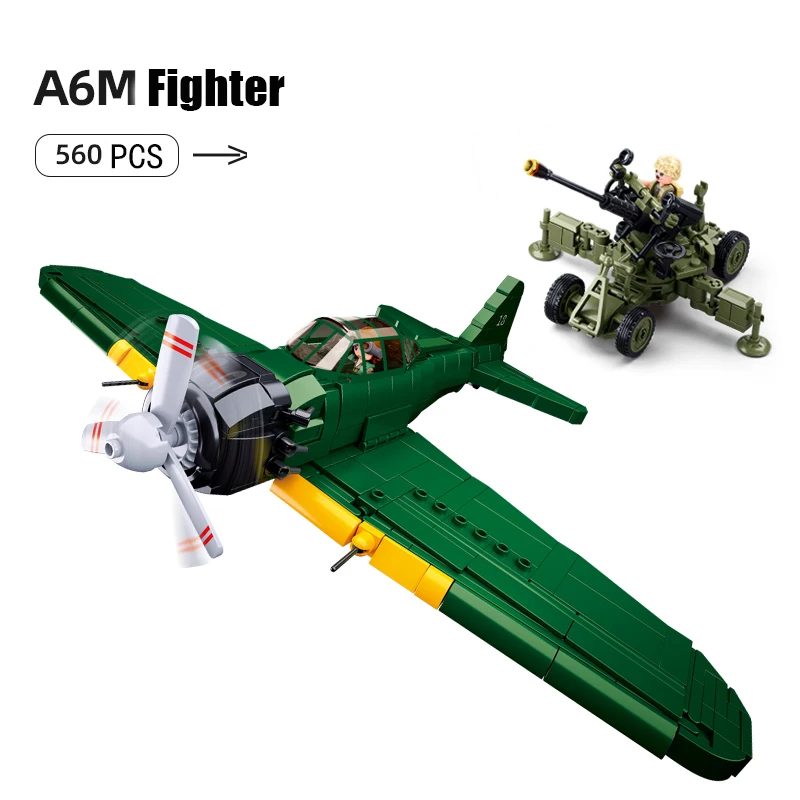 Sluban WWII Military Battle Army Tank Pirate Fighter Model Building Blocks Bricks Kits Classic War Weapons Sets Child Toys Gifts