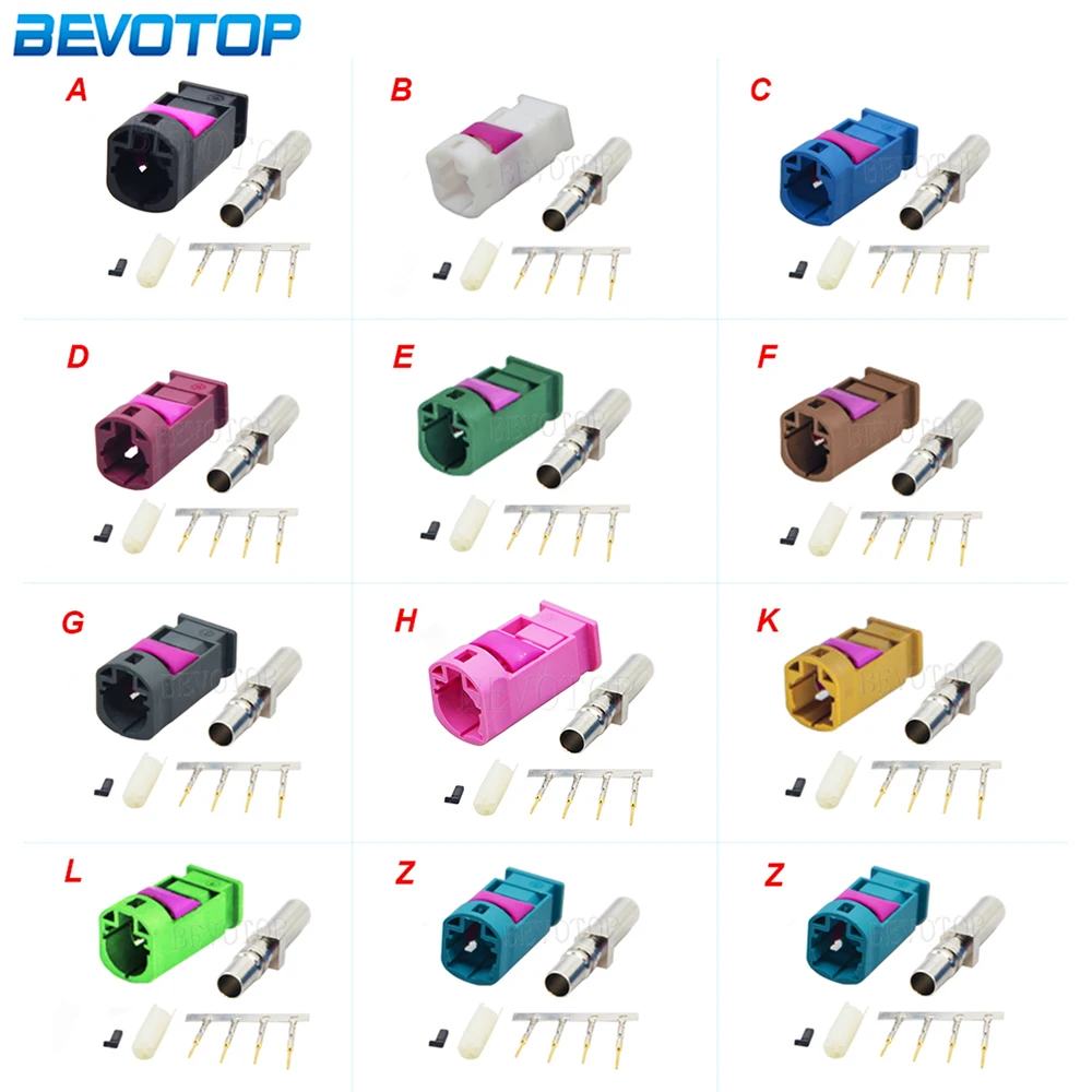 

1Pcs HSD LVDS 4 Pin Connector Code A/B/C/D/E/F/G/H/K/L/Z Male Plug Straight Crimp High-Quality for 535 4 Core HSD LVDS Cable