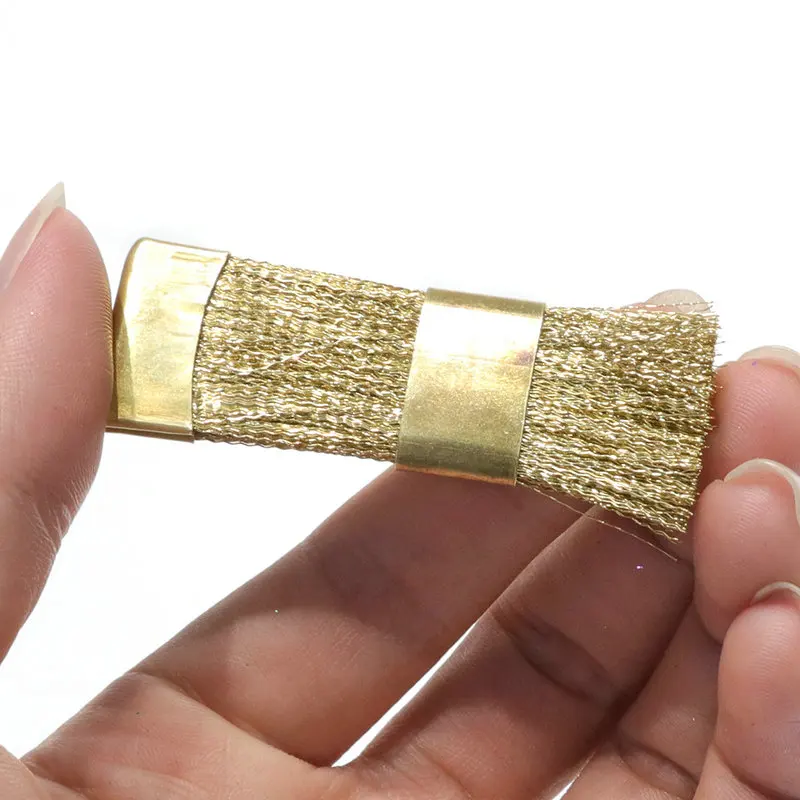 1pc Nail Drill Bit Cleaning Brush Golden Color Portable For Electric Manicure Drills Copper Wire Drill Brusher Cleaner