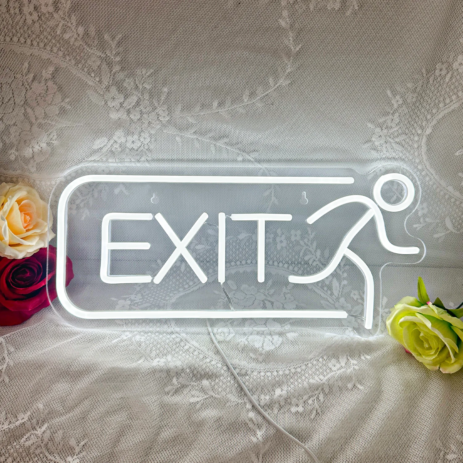 Imagem -03 - Exit Led Flex Neon Sign Decoração Home Shop Light Luz de Chumbo Personalidade Mark Lâmpadas Decoração de Parede Halloween Party Gift