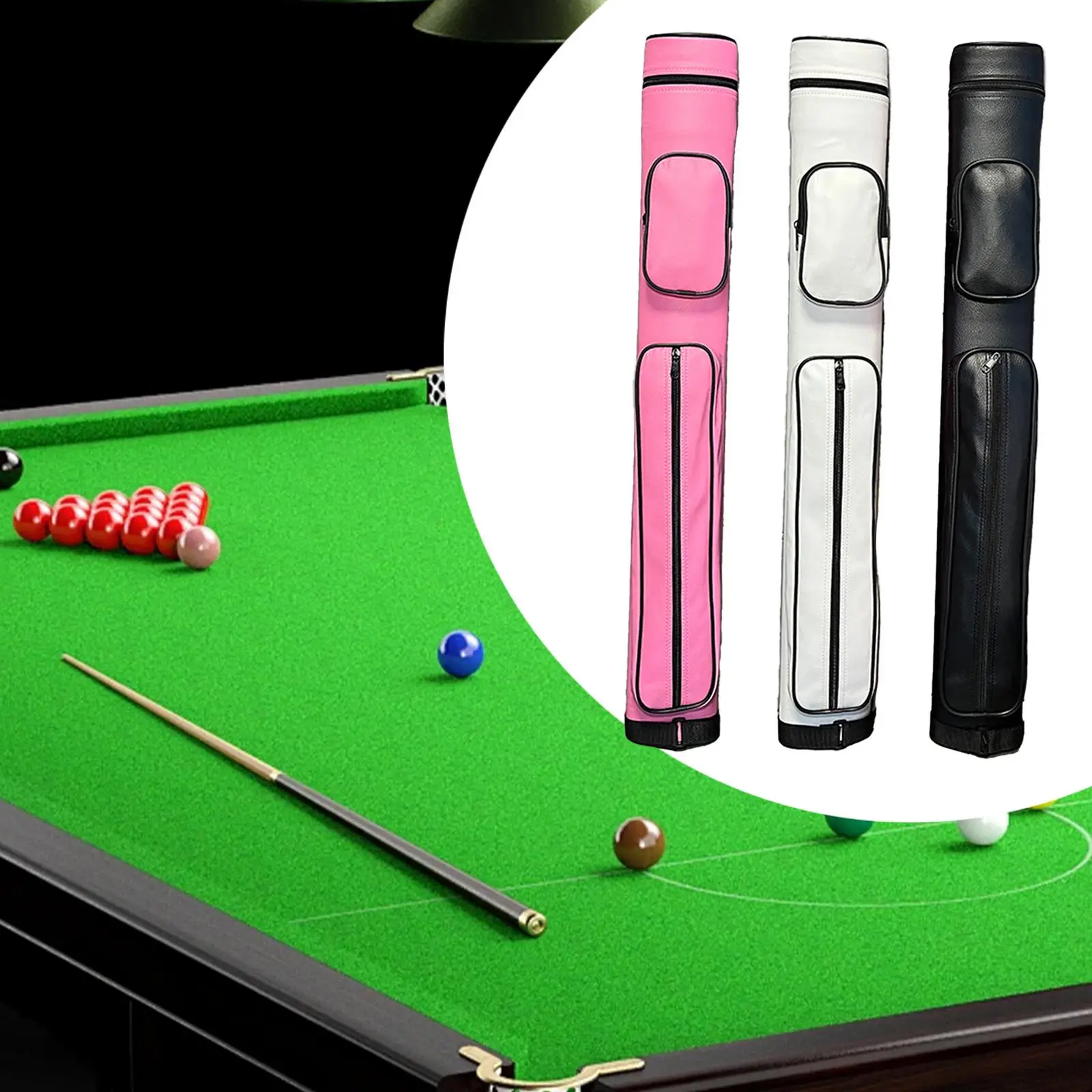 Pool Cue Case 1/2 Snooker Billiard Cue Case Scratch Resistant Carrying Bag