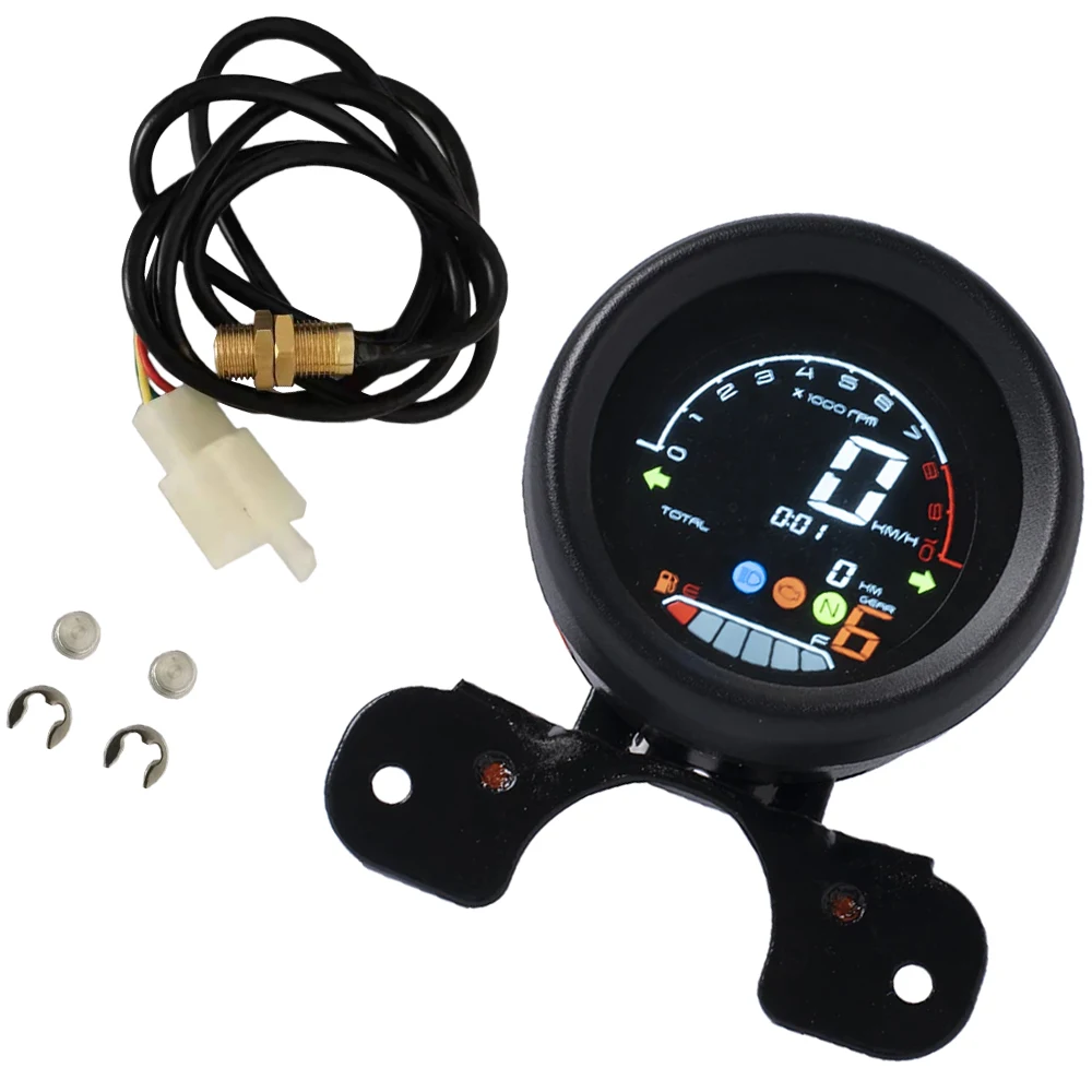 Digital Motorcycle Speedometer Odometer 6 Gear Speedo Meter Universal For Scooter Yamaha KTM Exc Lcd