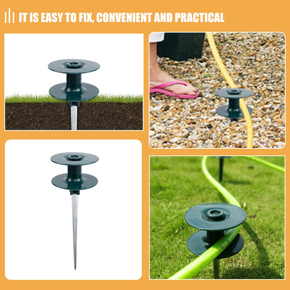 

Water Pipe Guide Wheel Garden Hose Steering Stake Spike Durable Plastic Fixing Tool for Agriculture Lawn Greenhouse Reusable