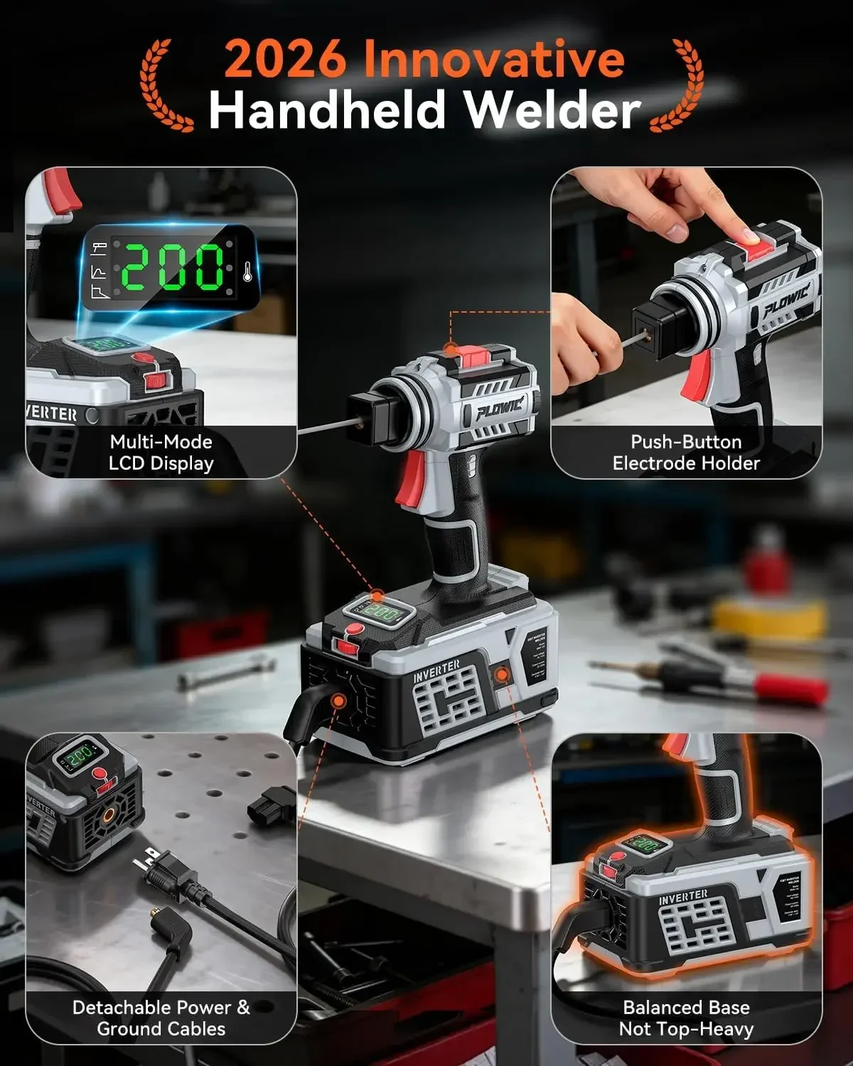 US Shipping Portable Welding Machine:[2026 Next-Gen]110V Handheld Welder with Balanced Design, LCD Display & 3 Modes (MMA/Hot St