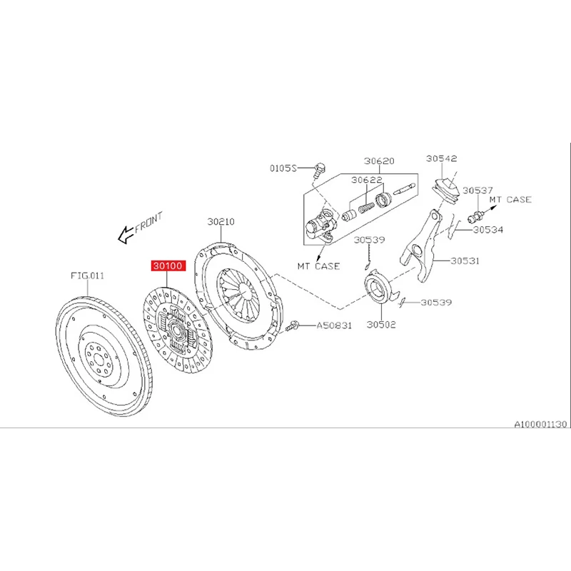 Car Genuine parts Clutch Complement Disk 30100AA990 For Subaru forester Impreza WRX STI Legacy MT B4