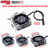 RC Car Motor Cooling Fan Surpasshobby Rokcet-RC 30mm 40mm Metal Cooling Fan For 1/10 1/8 540 550 3650 Motor Heat Dissipation