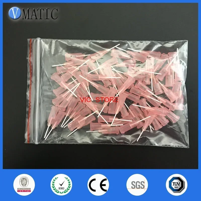 Free Shipping 100Pcs 20G Pink 0.5'' Pp Flexibility Dispensing Needle Tips 1/2 Inch