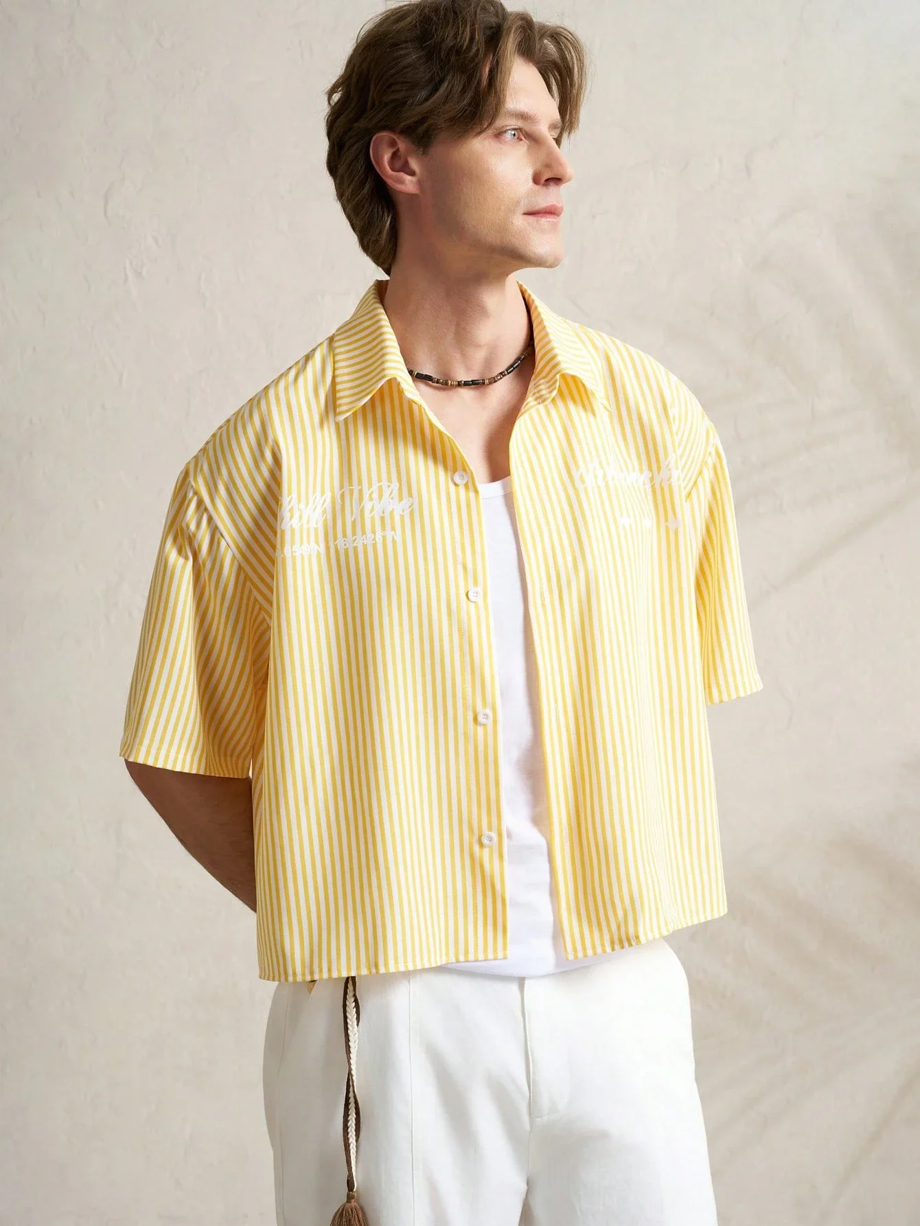 

Men's Casual Striped Short Sleeve Shirt Summer
