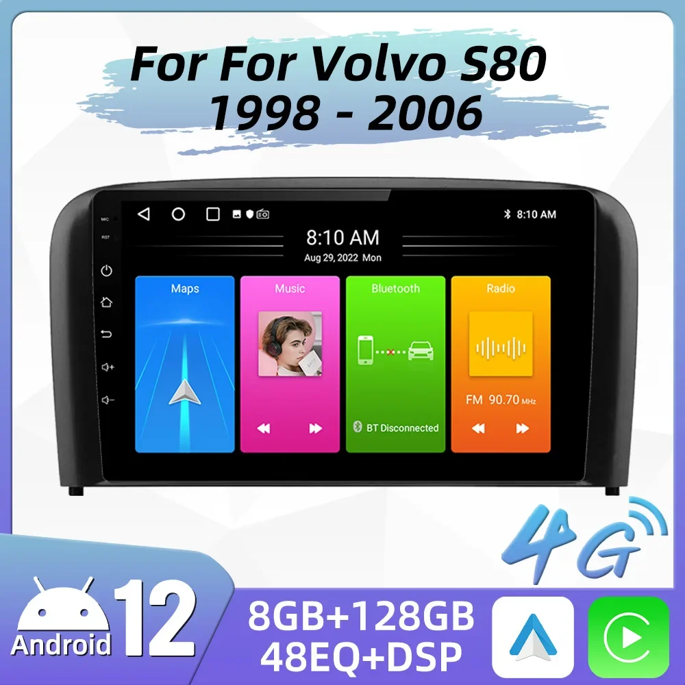 

Car Radio For Volvo S80 1998 - 2006 2 Din Android Car Multimedia Player GPS Navigation Carplay Android auto Touch FM 4G Stereo