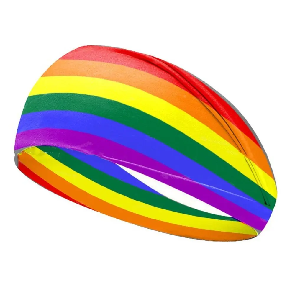 Fashion Parade Rainbow Elastic Headband Soft Breathable Rainbow Headband Sweat Absorbing Face Wash Sports Hairband Daily