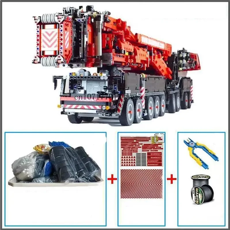 In stock High-Tech LTM11200 Upgrade Truck Building Blocks Kit Heavy Version Mobile Crane Excavator Model Bricks Children Toys