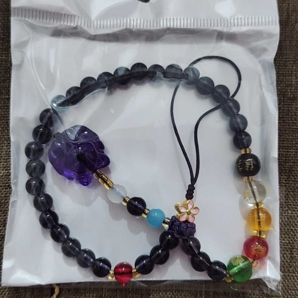 Amethyst series, good luck mobile chain, exquisite wrist accessory for girls, a high-end gift view 6
