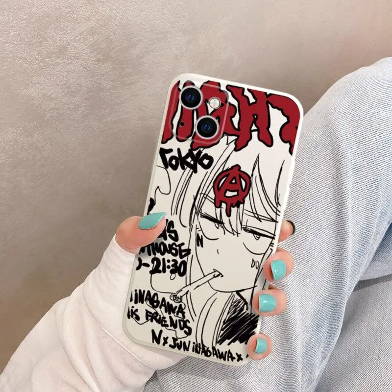 Funda de silicona a prueba de golpes para iphone, carcasa con dibujos de chicas japonesas de anime para iphone 14 13 pro max 11 12 mini 8 plus 7 se2 se3 6s xr xs x