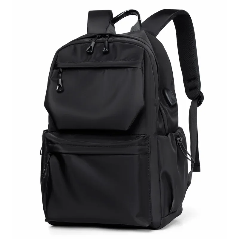 New Polyester Men\'s Backpack Large Capacity Student Schoolbag Laptop Bag Waterproof Travel Backpack Hot Sale