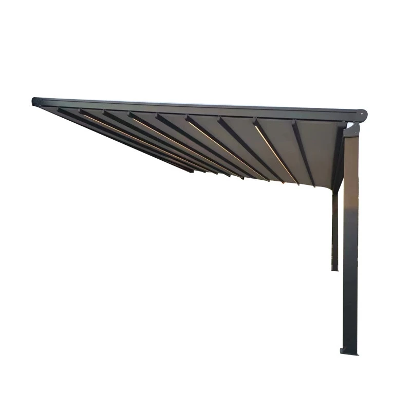 Customized Outdoor Balcony Waterproof Rainproof Metal Aluminum Folding Pvc Patio Awning Retractable Roof