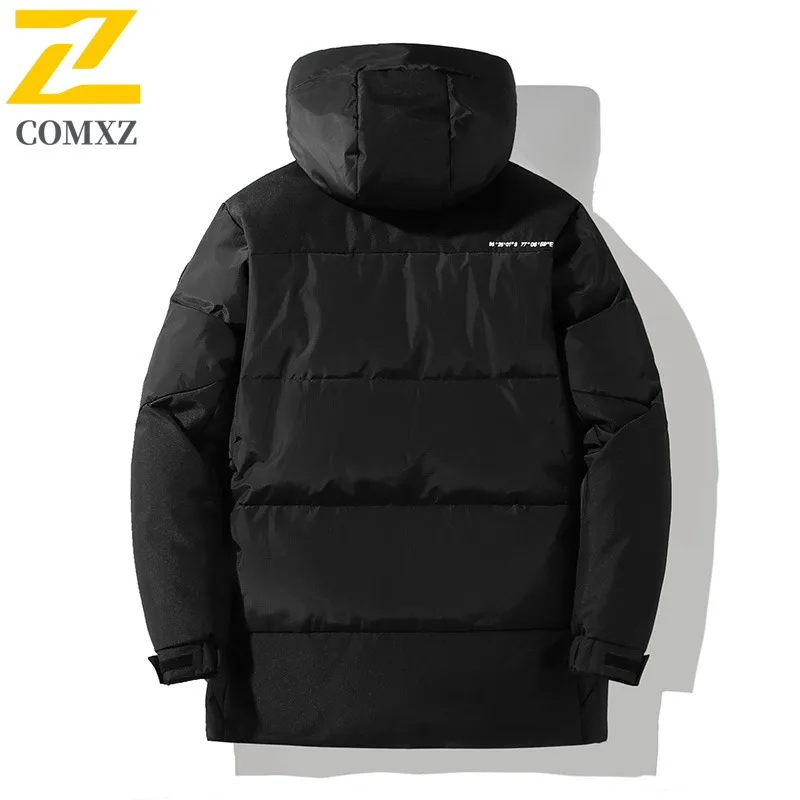 COMXZ ​Men's Winter Detachable Sleeves Jacket Hooded Windproof Puffer Coat Convertible Vest Thickened Parka Workwear​ 2025