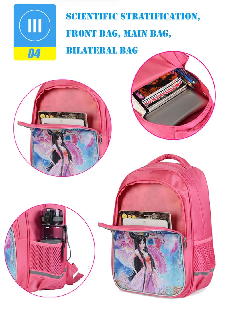 Mochilas escolares con estampado de ciervos y dibujos animados para niñas, Mochila de viaje para adolescentes