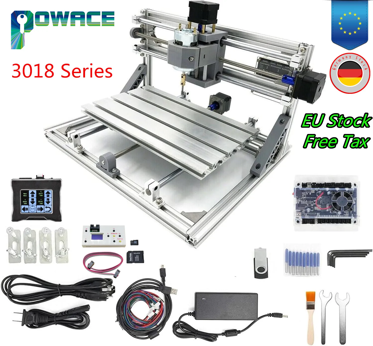 【EU】3018 Pro Max Series GRBL Control CNC Router Machine 30x18x4.5cm,3 Axis Pcb Pvc Milling Machine Wood Router Laser Engraving