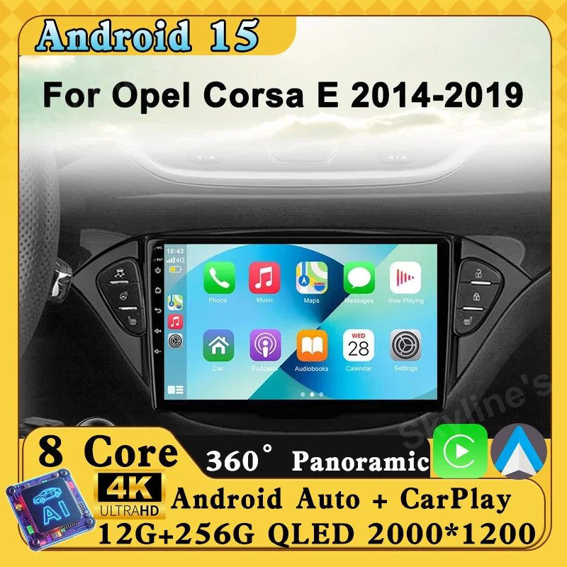 

Android 15 For Opel Corsa E 2014 2015 2016 2017 2018 2019 Car Radio Audio Multimedia GPS Navigation Auto Stereo BT Carplay 2 Din