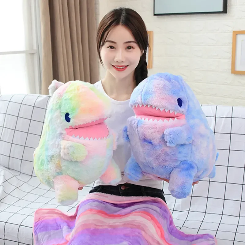 Very cute 60CM Colorful dinosaur stuffed plush toy animal doll Car Office Sofa Bed air conditioner blanket pillow birthday gift