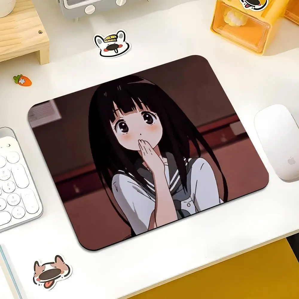 Cute Anime Hyouka Mousepad Small LockEdge Mouse Pad For Gamers Computer Desk Pad Rectangular Anti-slip Rubber