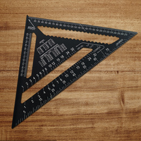 12/7 Inch Triangle Ruler Aluminum Alloy Metric Angle Ruler High Precision Measuring Square Ruler for Woodworking Carpentry