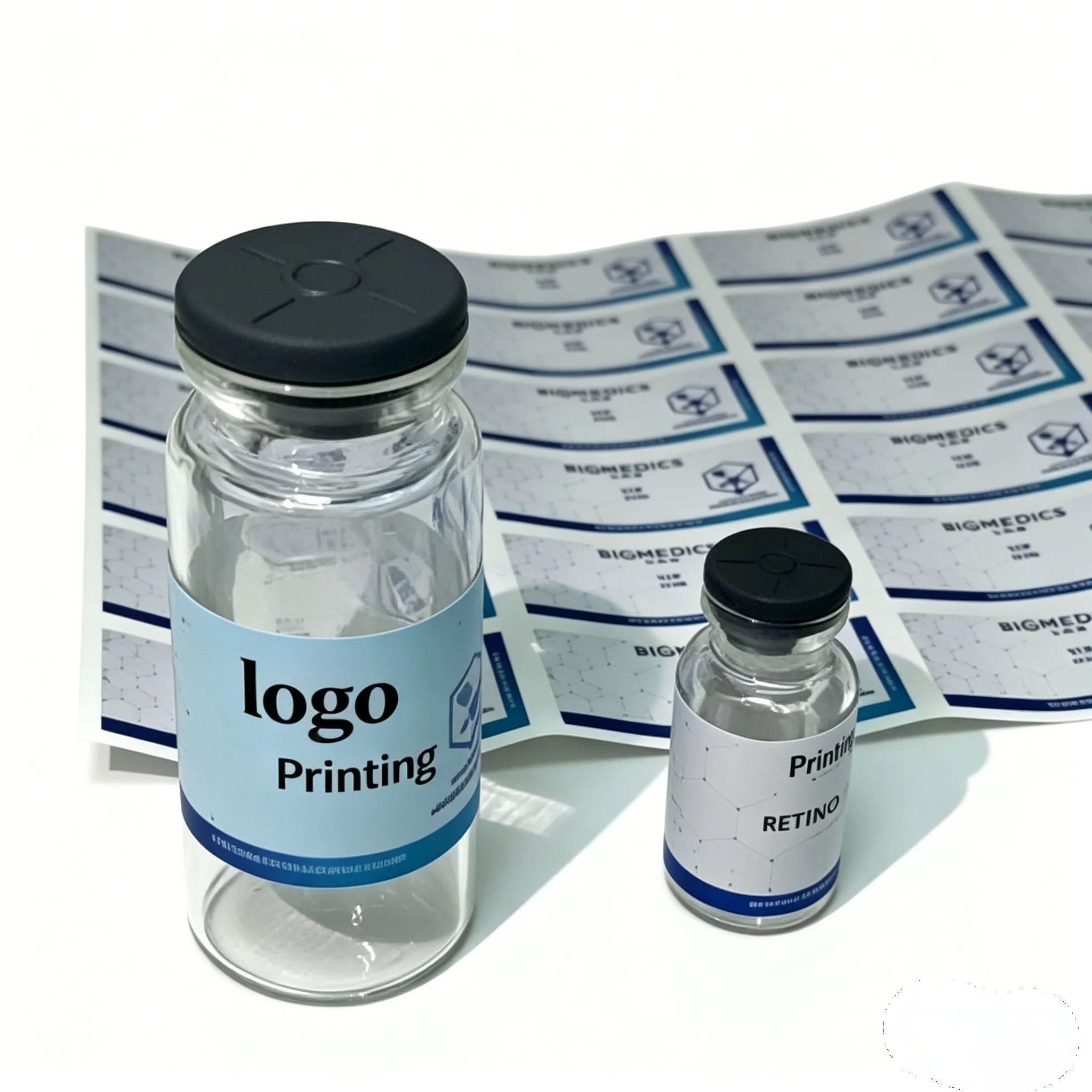 Custom Waterproof Heat Resistant Peptide Vial Labels Precision Stickers For 3ml 10ml Injectable Bio Supplement Containers