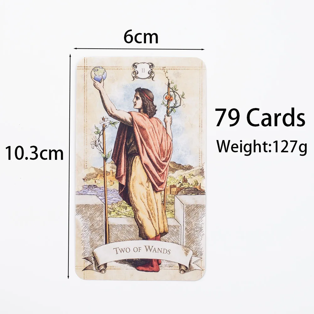 Old Style Tarot 79-Card Deck Oracle English Fate Divination Deck Family Gathering Chess Cards Board Game 10.3*6cm