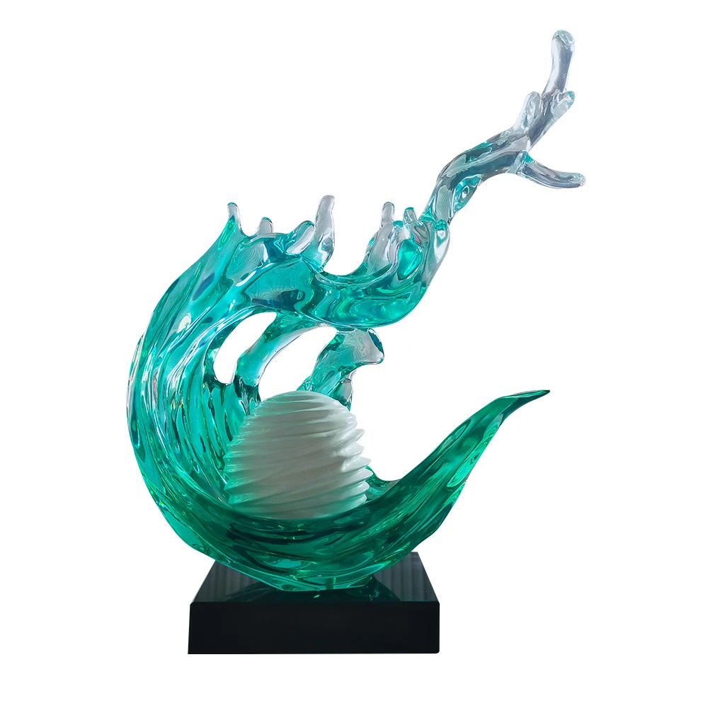 *m Home Decor Ocean Wave Sculpture Luxury Style Tidal Figurine Artistic Resin Crafts for Home Office Furniture Office Decoration