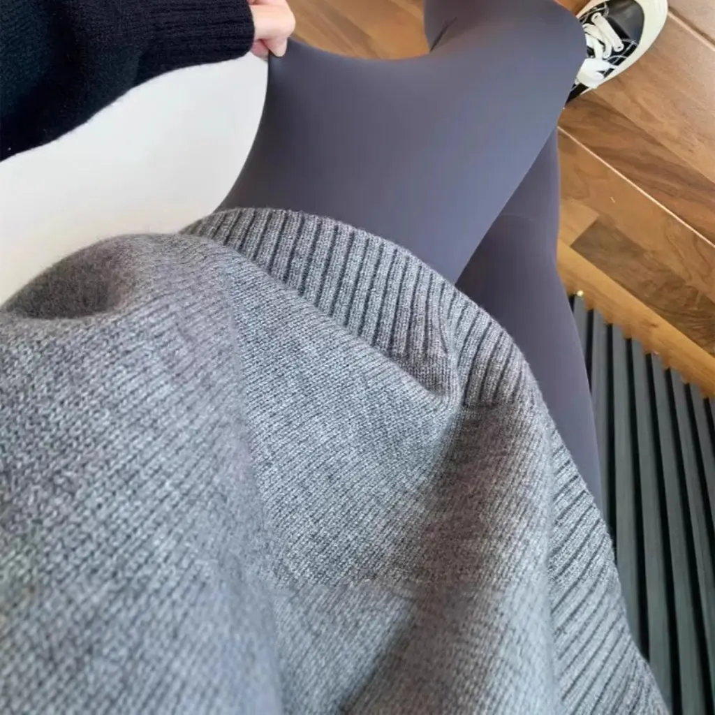 

Women's Cashmere Protein Winter Leggings Slim-fit High Waist Thickened Shaped Outer Wear Slimming Shark Pants All-match F102628