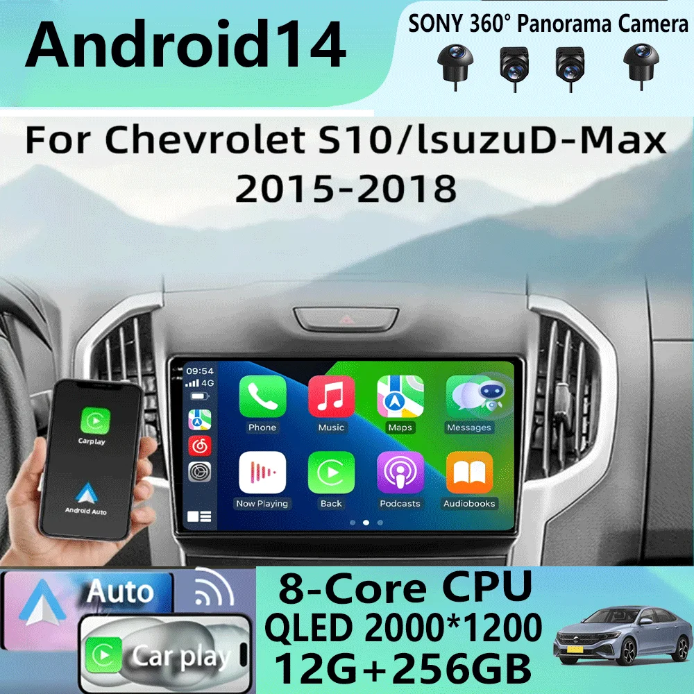 

Android14 video Player Carplay For Chevrolet Holden S10 TRAILBLAZER COLORADO ISUZU DMAX GPS Car Radio Audio Multimedia Stereo