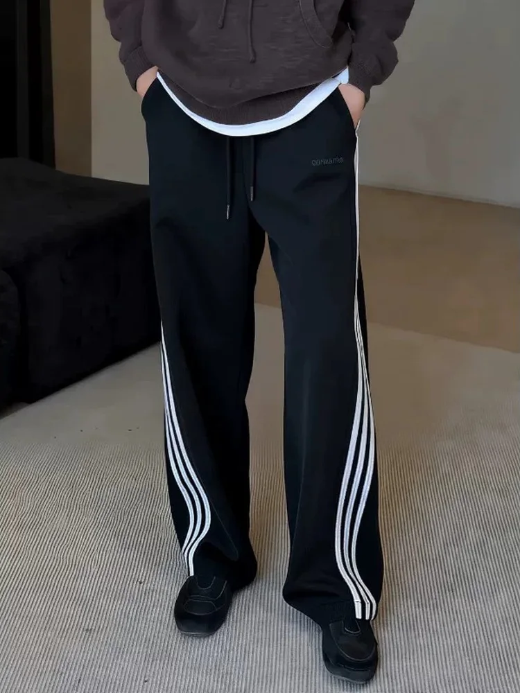 

Spor Stripe Casual Pants Men's Loose Trousers with Dstring Versatile Long Trousers Spor Wear Spring New Arrival