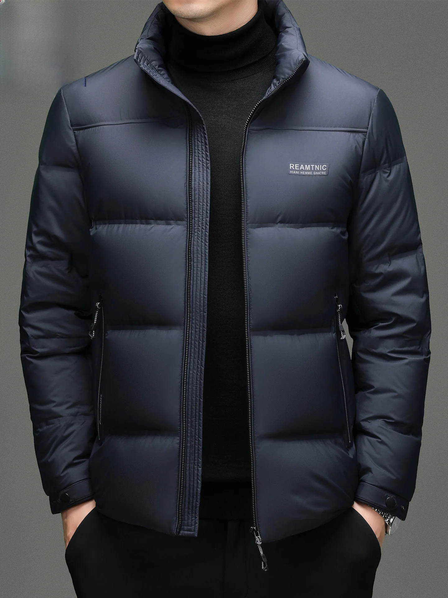 

Мужская утепленная пуховая куртка с воротником-стойкой, новая зимняя верхняя одежда, повседневная, ветрозащитная и дышащая