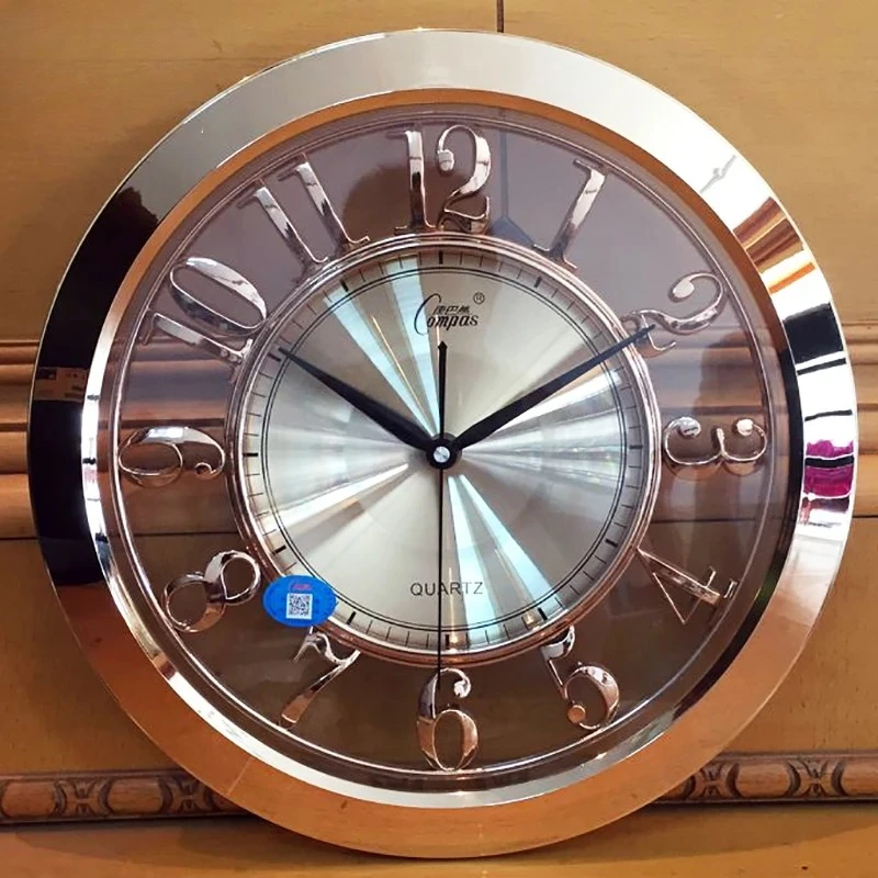 16 Inch Vintage Silent Wall Clock Luxury Gold Shabby Chic Non-ticking Decorative Wall Clock for Home Kitchen Bedroom Gift SC574