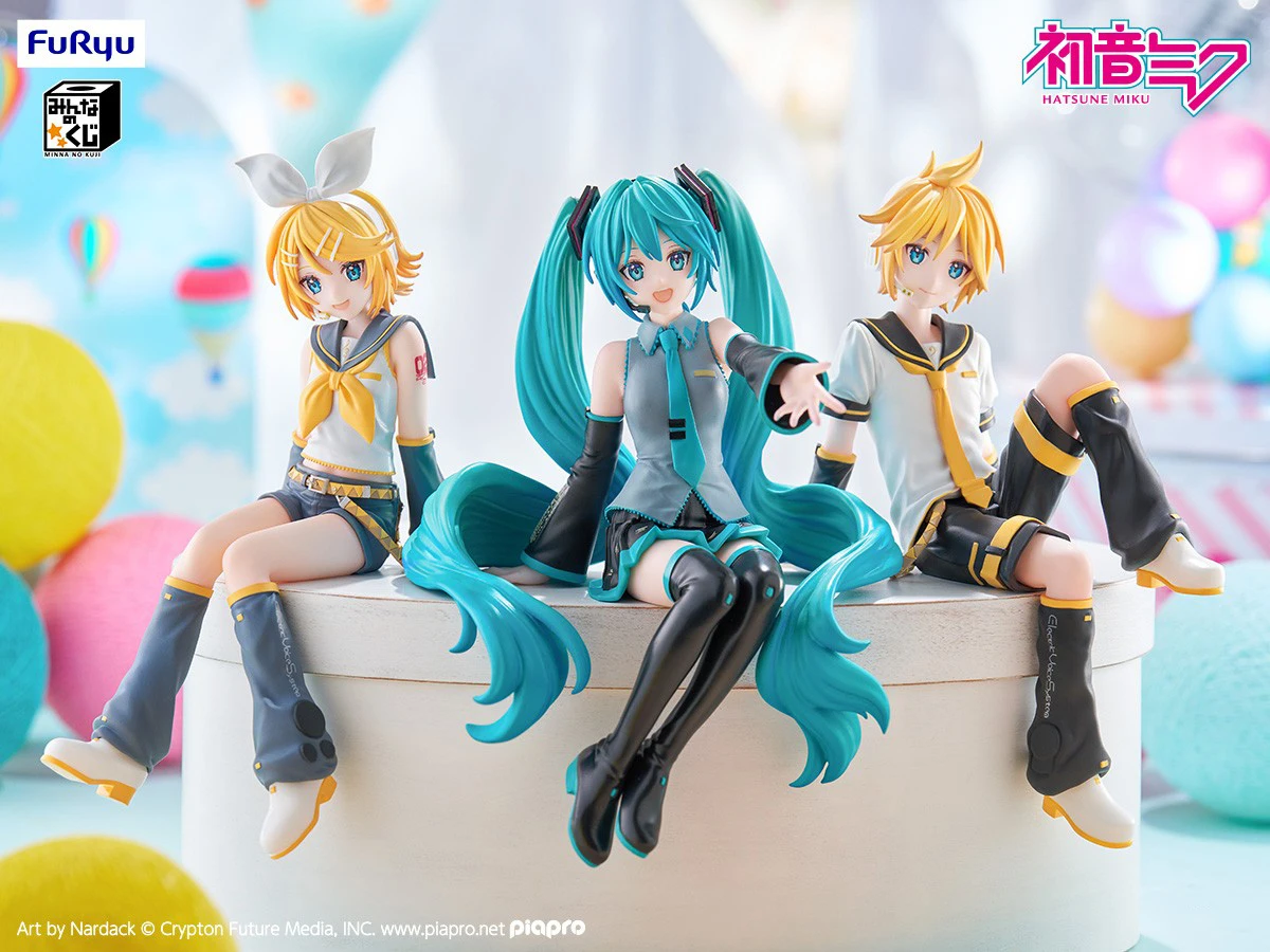 Pre Sale Original Furyu Noodle Stopper Figure Piapro Characters Kagamine Len Kagamine Rin Hatsune Miku Collectible Anime Figures