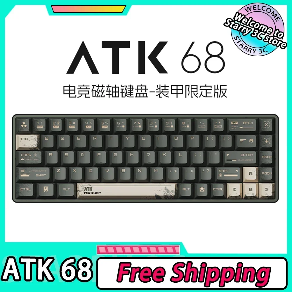 ATK ATK68 Magnetic Switch Mechanical Keyboard RGB E-Sports Hotswap Gasket V Hub Smart Speed Low Delay Gaming Keyboard PC Gamer