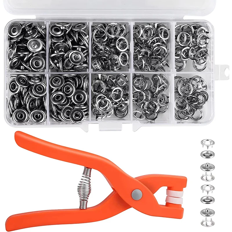 50/100Sets Plier Tool Buckle Buttons Metal Pliers Snap Button Five-claw Set Grommet Tool Kit Eyelet Kit for Fabric Sewing